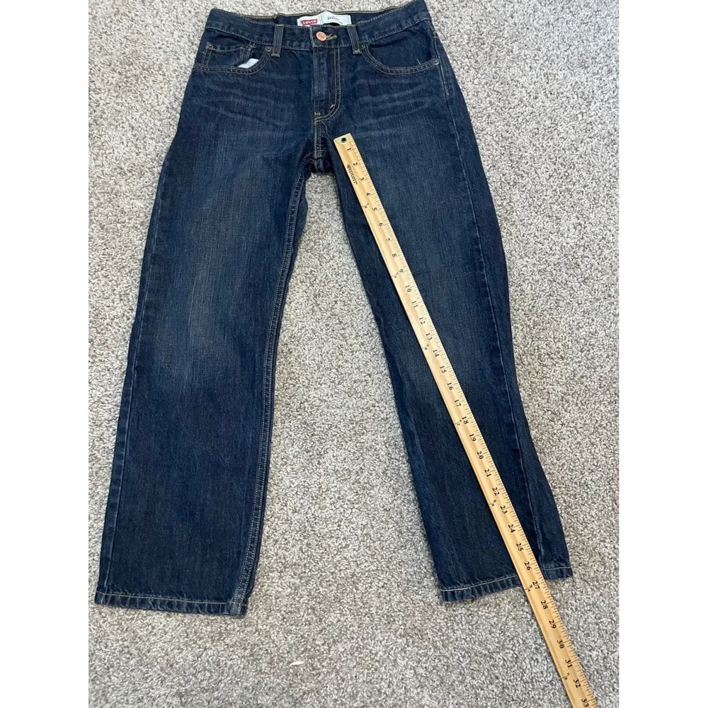 Levi's 505 Regular Straight Jeans Kids 14 27 x 27 Reg Dark Indigo Denim Pants